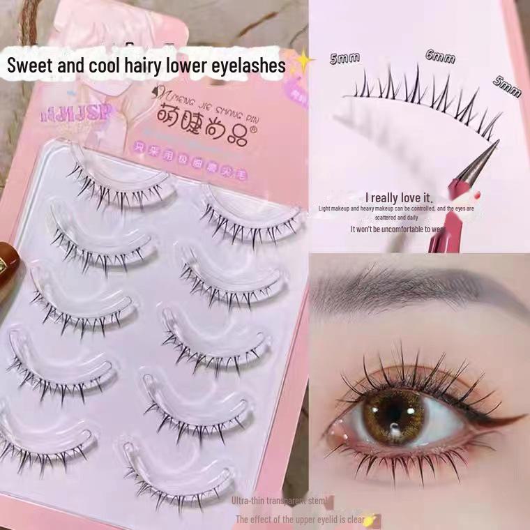 Mengji Shangpin M08 Airy Sunflower Fairy False Eyelashes - Natural Transparent Thin Stem