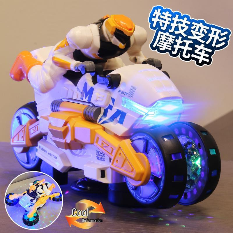Transforming Motorcycle Warrior Toy with Lights and Music