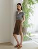 G Mar Two Tuck Bermuda Pants Brown