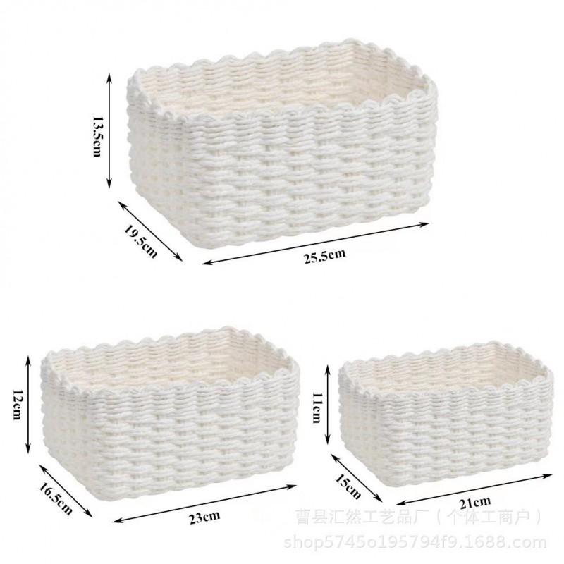 Cesto Portaoggetti in Paglia Intrecciato a Mano Casa Soggiorno Giocattoli Cosmetici Organizer per Disordine Design Moderno Minimalista