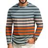 T-shirt casual a manica lunga raglan da uomo con girocollo, per l'uso quotidiano