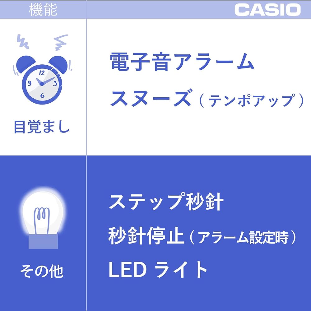Casio Wave Ceptor Analog Radio-Controlled Alarm Clock, White/Light Blue, 14.9 X 14.2 X 8.2 Cm, TQ-580J-2JF
