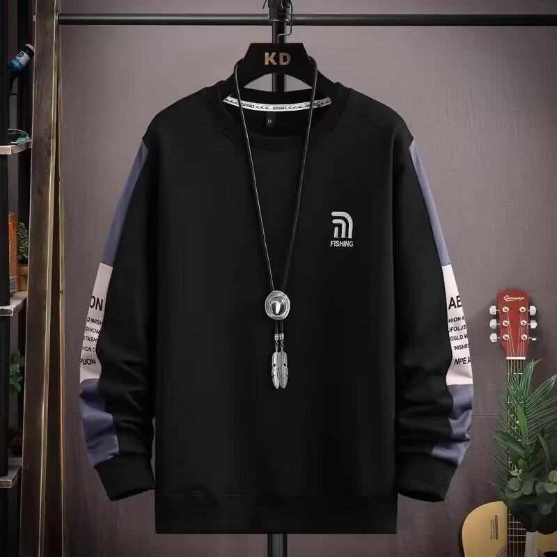 Crew Neck Sweater Men's Long-sleeved T-shirt Men's Spring and Autumn New Autumn Clothes Trendy Brands Ins Students and Teenagers On Clothes
