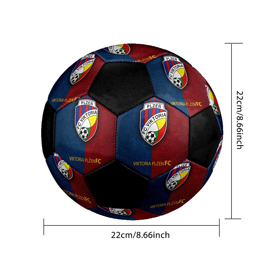 SIZE 5 FC Viktoria Plzeň Soccer Ball Colorful All Ages Machine Stitched PVC Competition Ready Durable High-Bounce