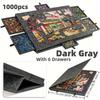 1000Pcs Puzzle Board W/6 Sliding Drawers - Portable Non-Slip Organizer, Durable Storage For Home/Travel, Also Decor Panel