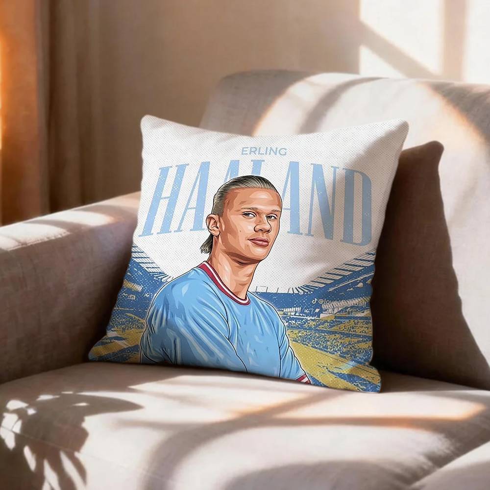 Football Star EErling HHaaland   Pillow Case Pattern Printed Pillowcase For Living Room Sofa Cushion Cover