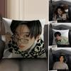 M-Meguro Renn Actor Cushion Cover Natural Linen Organic Fabric Double-Sided Printing Sofa Home Decor Gift Pillow Case