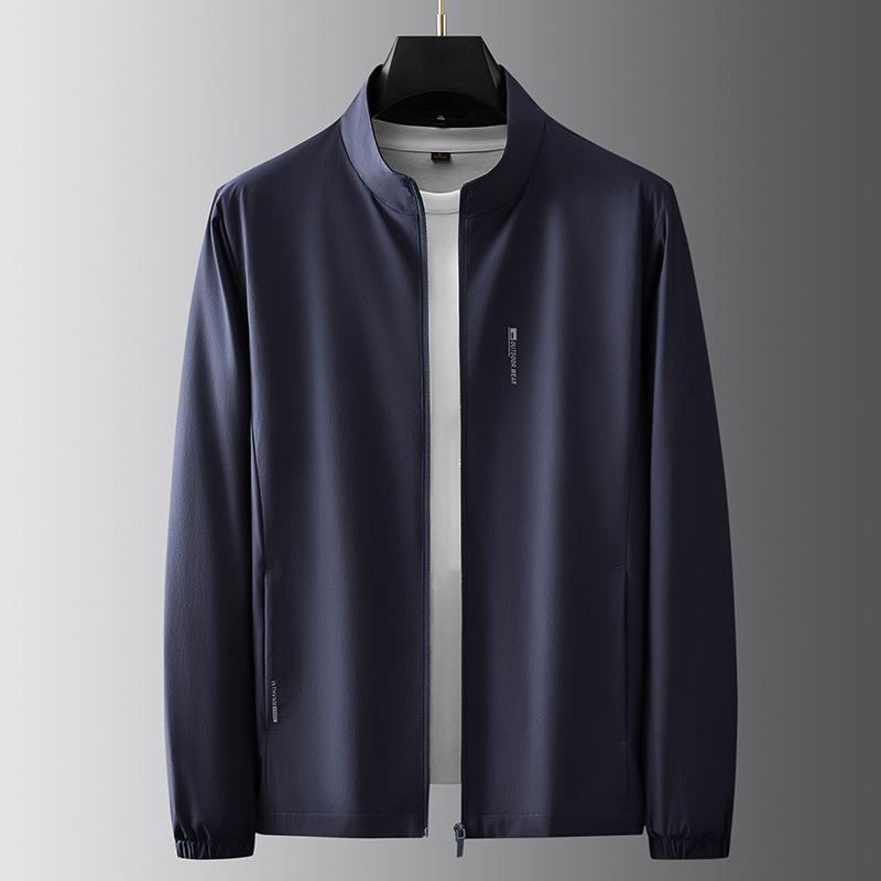 Men's Autumn Windproof Stand-up Collar Jacket - Casual Business Outerwear