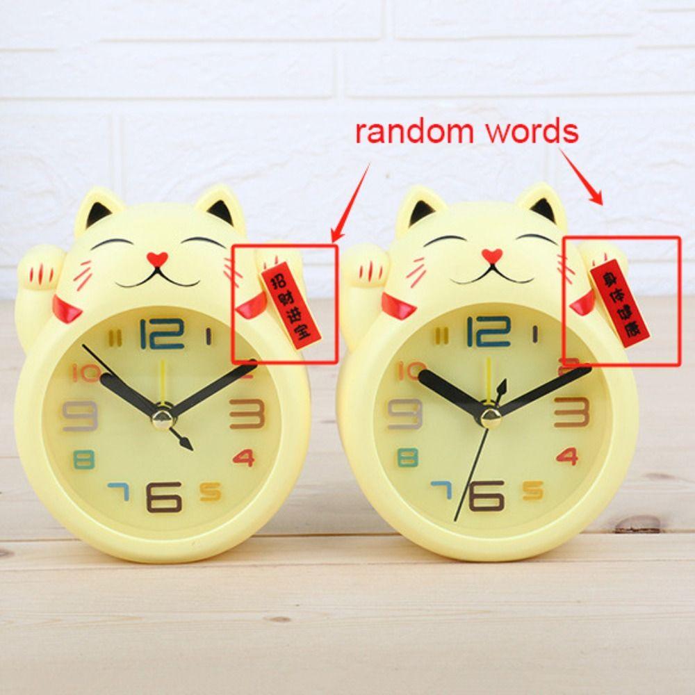 Creative Kids Alarm Clock White Table Clock Lucky Cat Alarm Clock Nursery Room