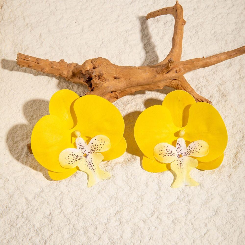 Korean Style Butterfly Orchid Earrings Simulated Flower Flower Drop Earrings Wedding