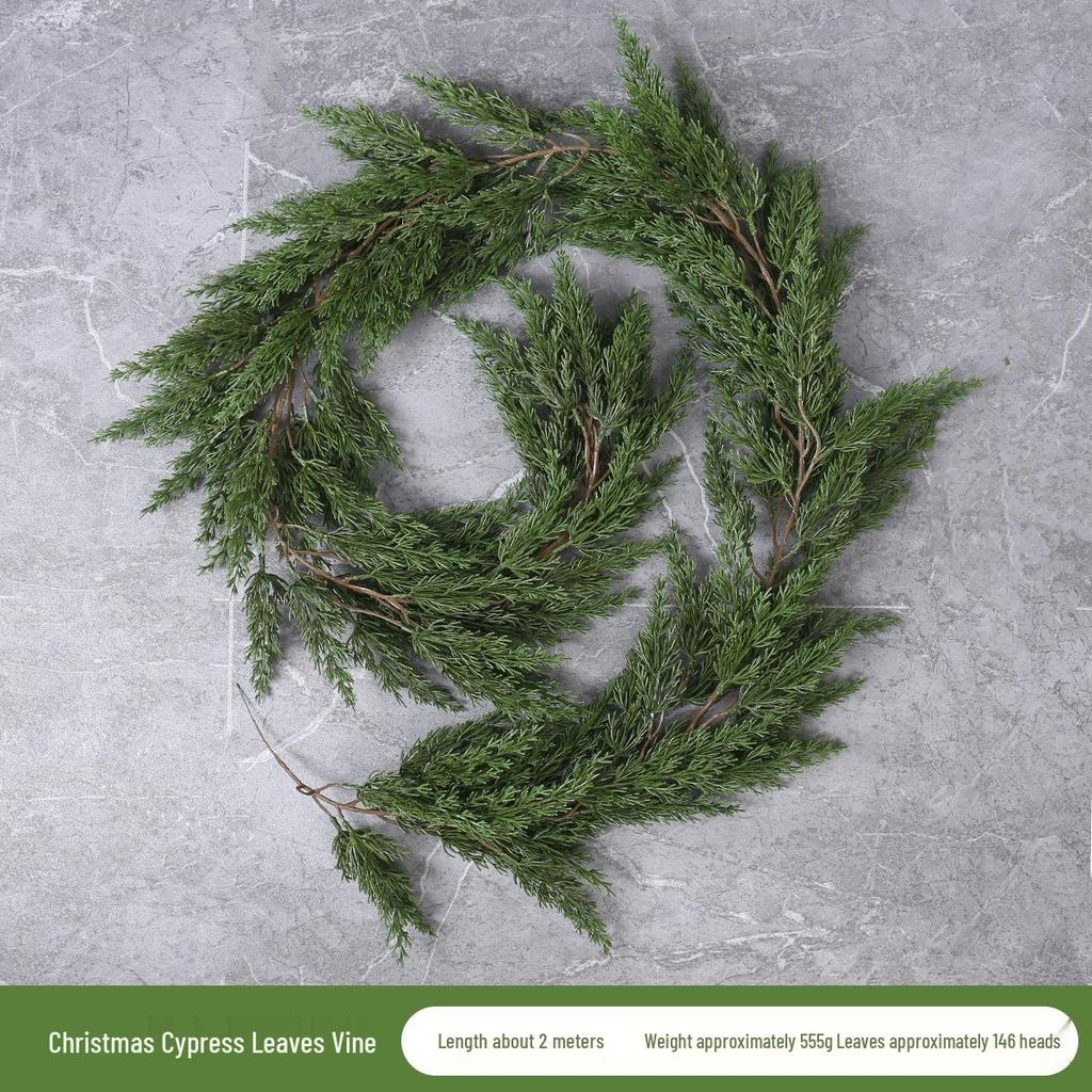 Artificial Pine Needle Vine with Pine Cones & Cypress Leaves - Christmas & Festival Decoration