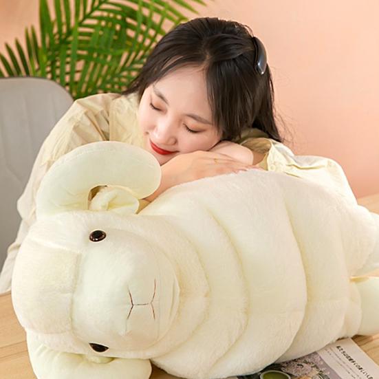 40/50cm Goat Plush Toy Fluffy Lovely Animal Doll Plushies Sofa Pillow Ornament Soft Simulation Stuffed Animal Doll Plush Pillow Home Decoration