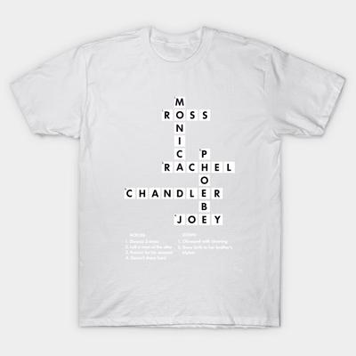 T-shirt Dam Vänner Korsord Harajuku Tryck Kawaii T-shirt Sommar Kortärmad Dam T-shirt Topp Tee