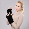 Women's Autumn and Winter New Fur Warm Fashion Half-Finger Gloves