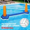 Inflatable Pool Float Set Volleyball Net and Basketball Hoops Floating Pool Swimming Game Toys for Kids and Adults