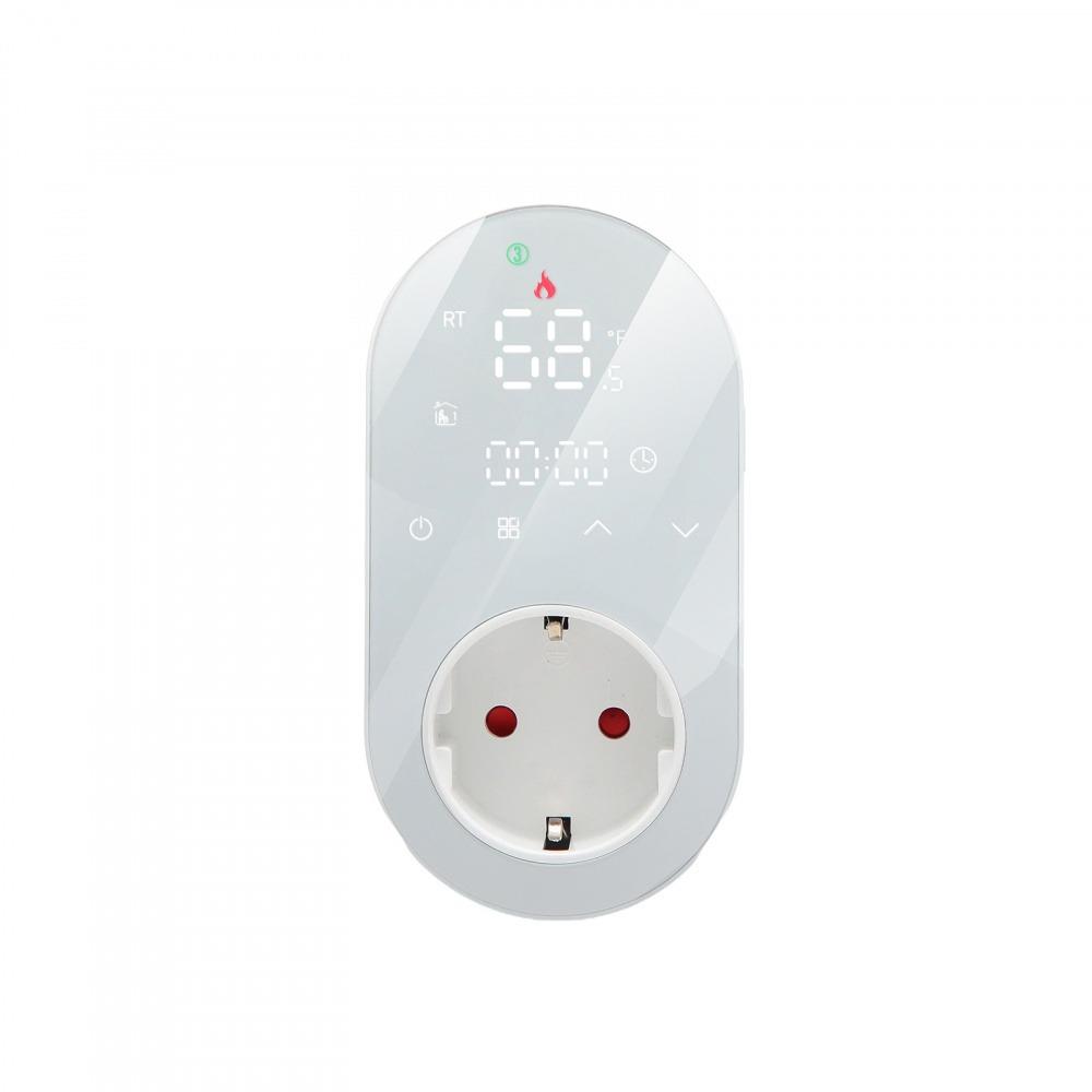 Tuya Smart WiFi LED Thermostat EU Plug Timer Outlet Heating And Cooling Mode 16A APP Remote Control Work With Alexa Google Home
