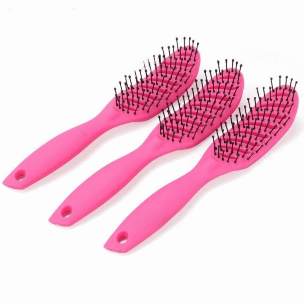 Portable Anti Static Styling Hair Brush Heat-Resistant Plastic Curved Vent Drying Brush 9 Row Rack Wide Tooth Scalp Massage Comb