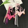 Dachshund Keychain Leather Strap Design Ins Car Keyring Bag Pendant Femme Handbag Ornament