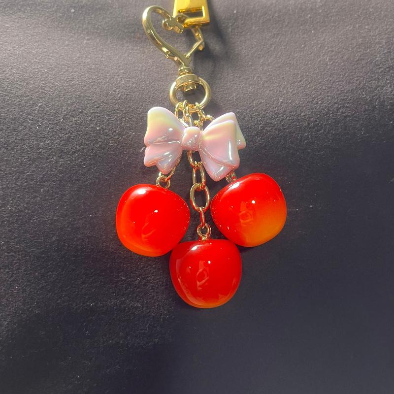 

Милый Креативный Брелок в виде Вишни Бант Фруктовый Брелок Подвеска Для Женщин Девушек Украшение Сумки Шарм для Сумки Брелок для Ключей Машины Подарки