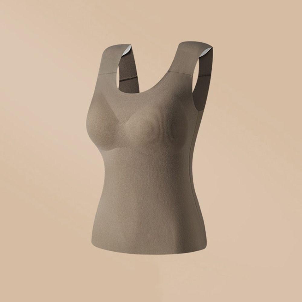 Seamless Shoulder Pad Warm Vest U-neck Underwear for Women Right-angle Shoulder Vest  Body Shaping