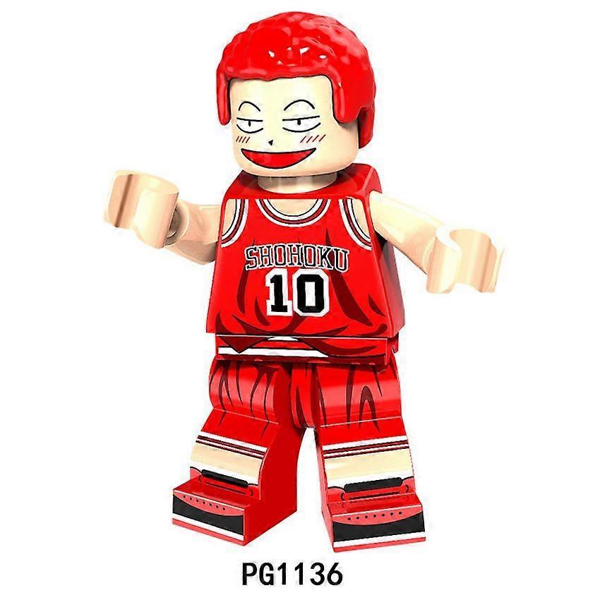 6PCS Slam Dunk Sakuragi Flower Road Rukawa Maple Miyagi Ryoda Mitsui Akagi Gangxian Put Together Building Block Toys