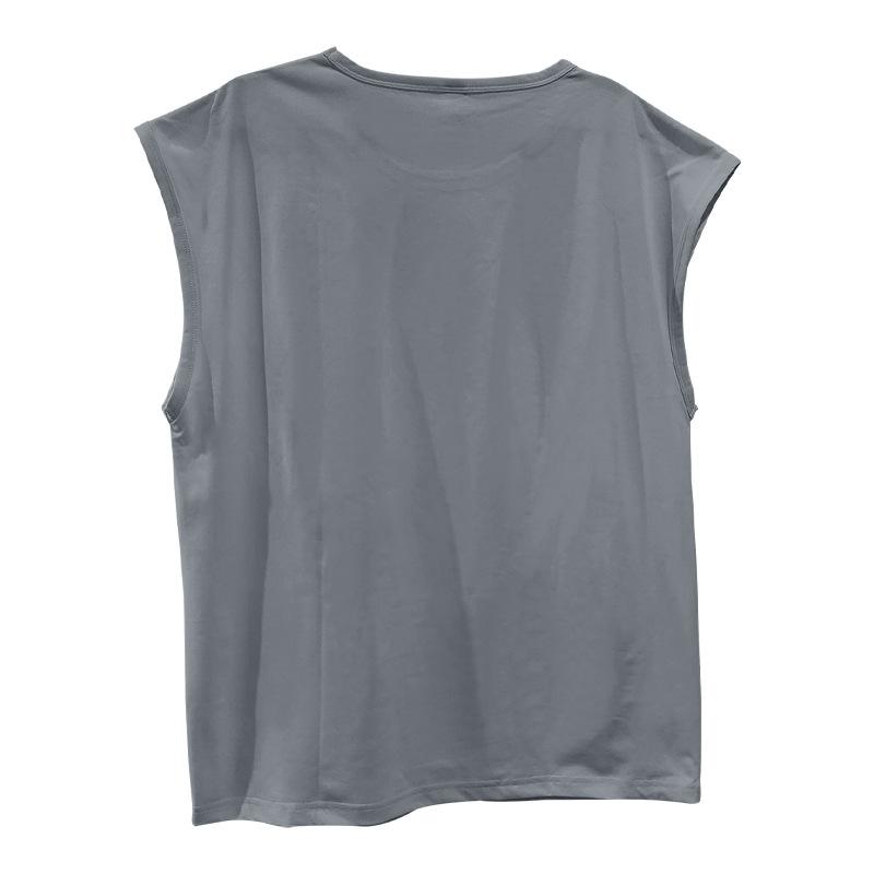 2025 Men's Summer New Sleeveless T-shirt for Youth Loose Solid Color Thin Vest