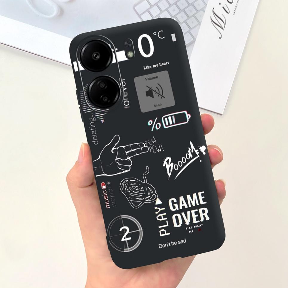 

For Xiaomi Poco C65 Case PocoC65 Cover Cartoon Black Night Sky Fashion Design Pattern Etui For Xiomi Poco c 65 Soft Rubber TPU Poco C65