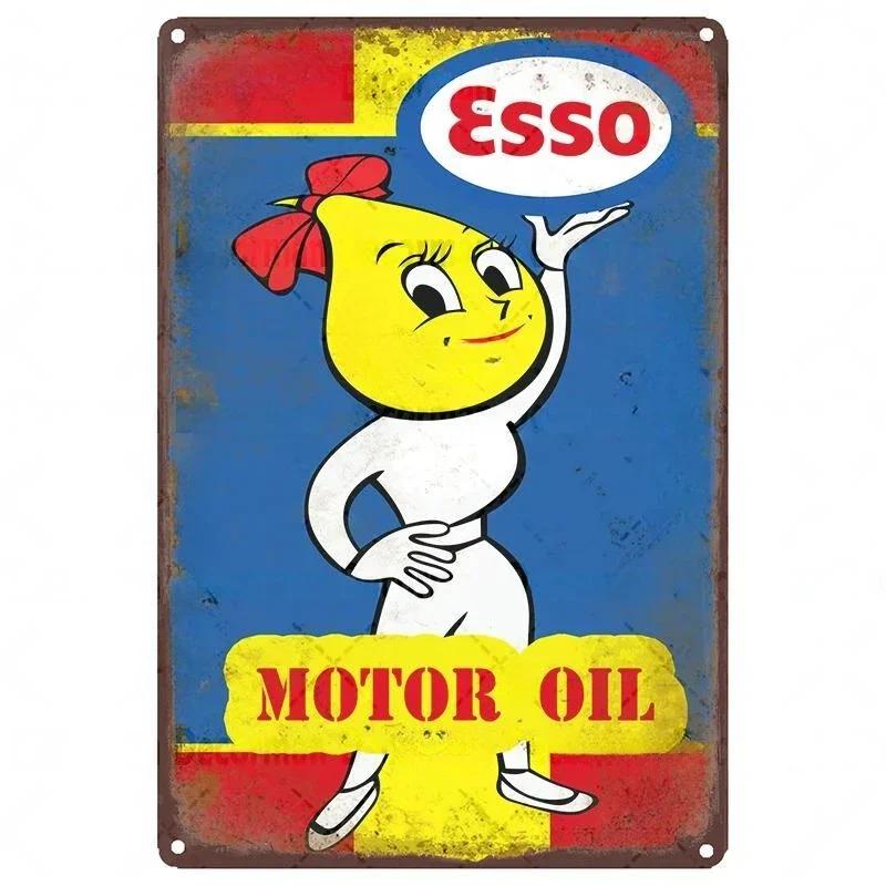 Mike86 ESSO Tiger PIN UP Vintage Metal Tin Signs Man Cave Oil Shop Posters Decoration LTA