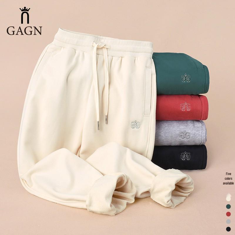 GAGN Women's Red Slimming Casual Sweatpants - Trendy Spring/Autumn Loose Fit