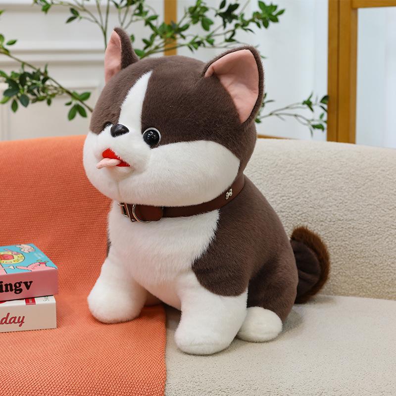 

Милый ошейник Плюшевая игрушка Счастливая собака Игрушка для игрового автомата Кукла для детей Милые украшения для питомцев Собака с высунутым языком 25cm【0.22kg】