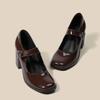 Damskie Buty Moda Mary Jane Buty Jakość Skóra Lakierowana Szpilki But Kwadratowy Nosek Płytkie Usta Pojedyncze Buty Zapatos Mujer