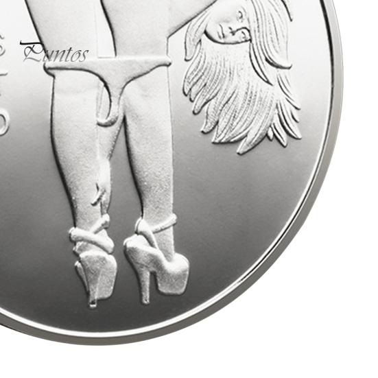 Sexy Women Coin Heads And Tails Date Night Coin Metal Double-Sided Lucky Token Adults Challenge Coin Prank Gift for Men Women Valentine's Day