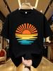 Wds01222sunrise Printing Plus Size Unisexs Round Neck Tshirt Summer Casual Street Fashion Unisexs Joker Short Sleeve Tshirt