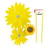 Sunflower Pinwheel 3-Tier Sunflower Garden Wind Spinner Ground Insert Yard Decor Windmill for Patio Lawn Decoration