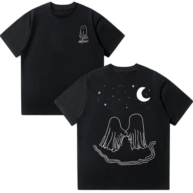 Deftones Rock Band Cotton Tee Deftones Ghosts Cream T-Shirt Hip-hop Rock Women Men Streetwear Fashionable Short-sleeved Clothing