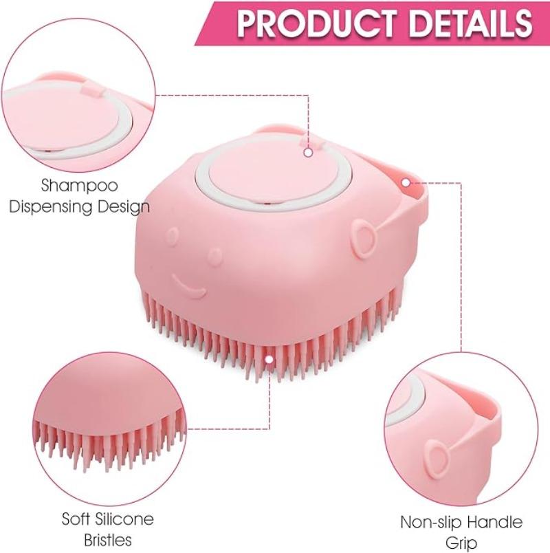 Bathroom Dog Cat Bathing Massage Glove Brush Soft And Safe Silicone Pet Brush