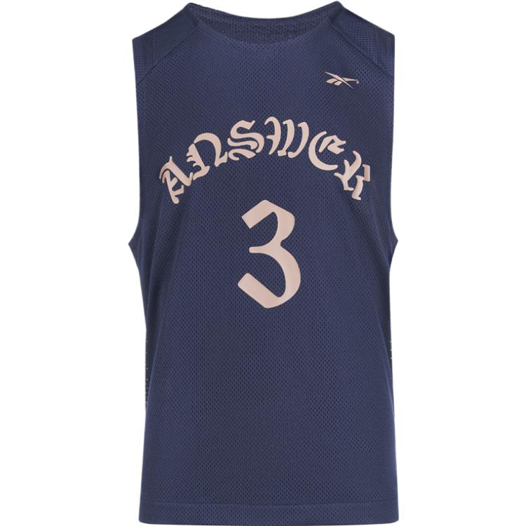 

Reebok Allen Iverson Year Of The Rabbit Limited Edition Digital Print Knit Sports Retro Basketball Jersey Men jersey Dark-Blue H47102 S
