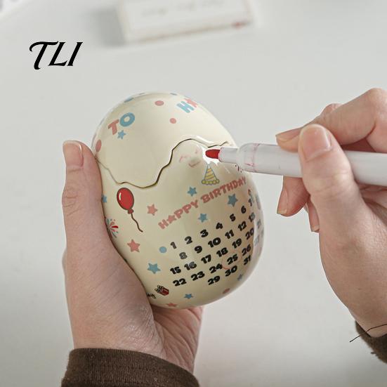 Romantic Atmosphere Lamp Ceramic Eggshell Candle Holder for Scented Candles, Candles Thoughtful Birthday Present Container, Minimalist Art Ornament