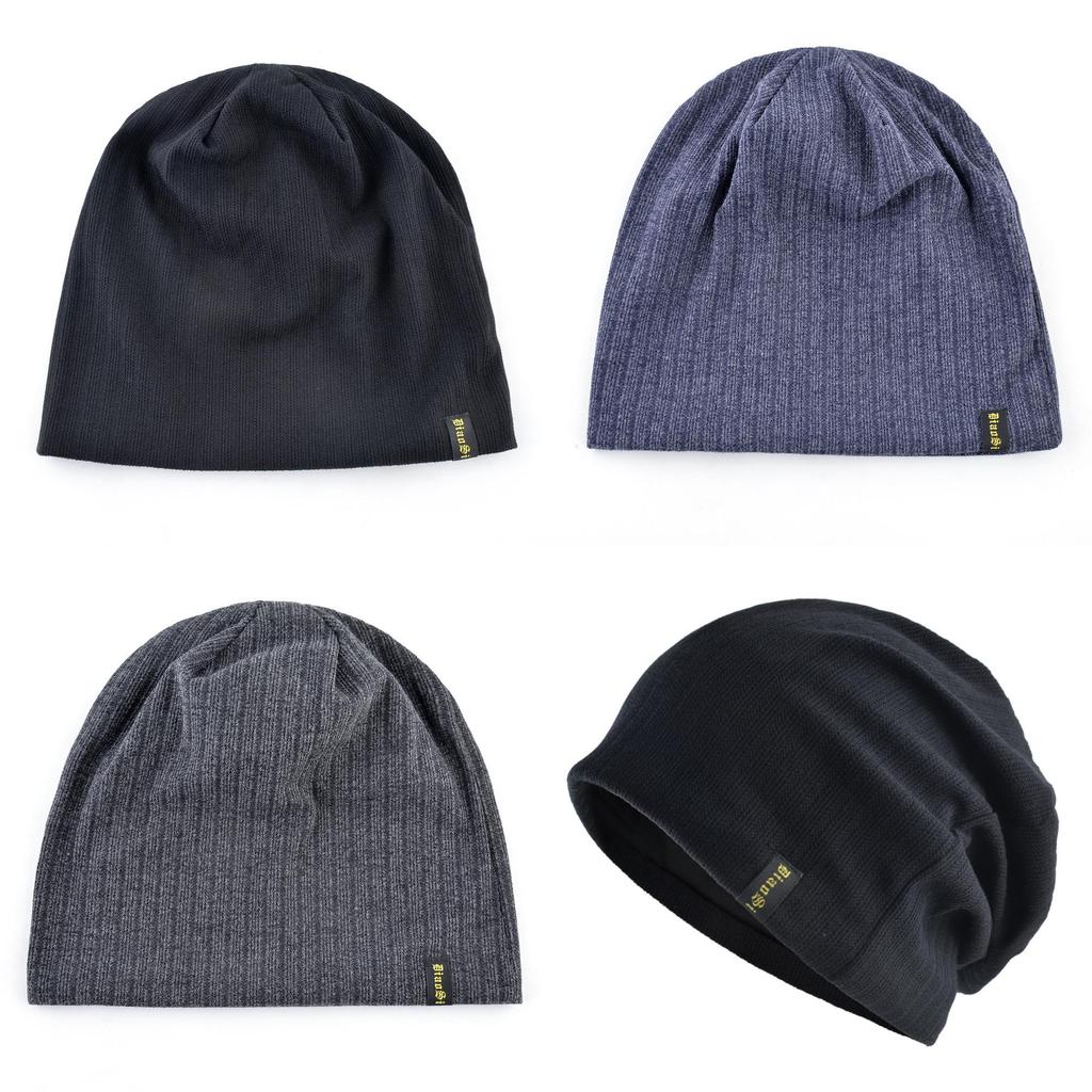 Chinese Style Cotton Blend Beanie Hat With Solid Color Design For Youth And Students