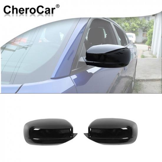 Fit For Dodge Charger 2010- Glossy Black Rear View Side Mirror Cover Trim 2X