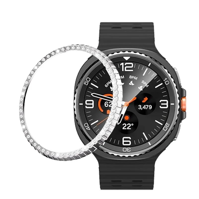 Für Samsung Galaxy Watch 8 classic 46mm Metallrahmen Lünettenring Diamantabdeckung Schutzhülle Galaxy Watch 8 Classic Schutz