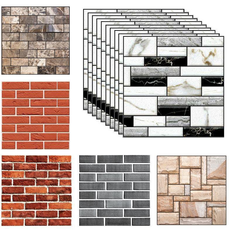 3d Brick Tile Sticker Self-adhesive Wall Panel Decals For Waterproof Home Decor