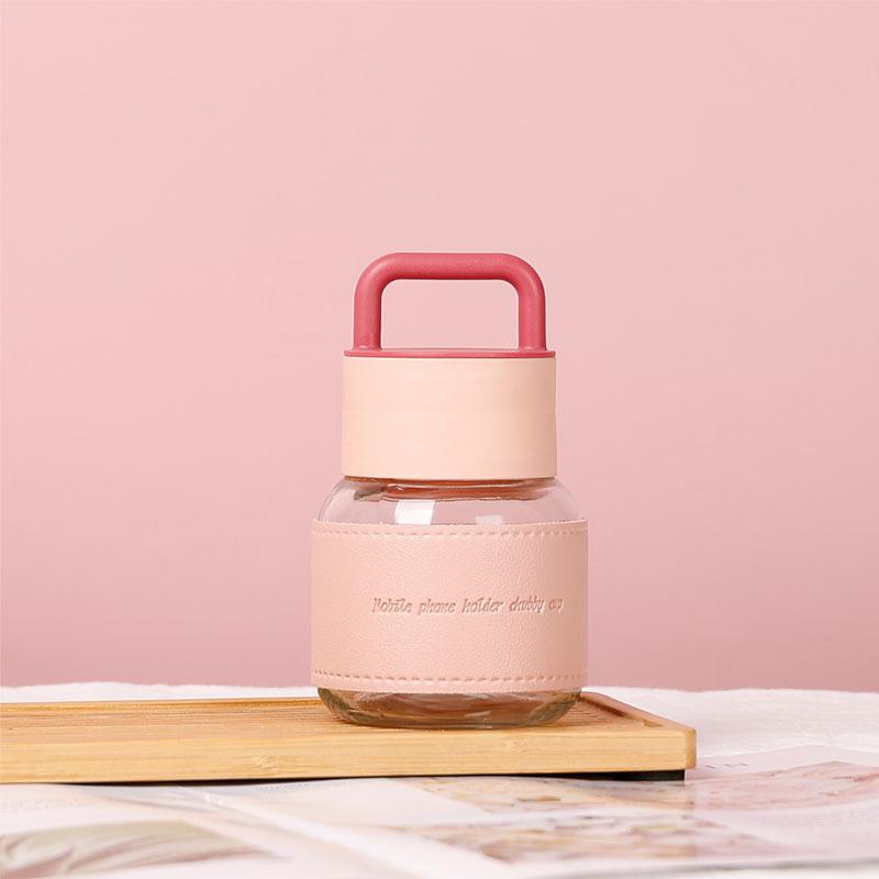 High Value Glass Chubby Cup Sealed Graduated Cup High Temperature Resistant Coffee Soy Milk Milk Cup Plus Cup