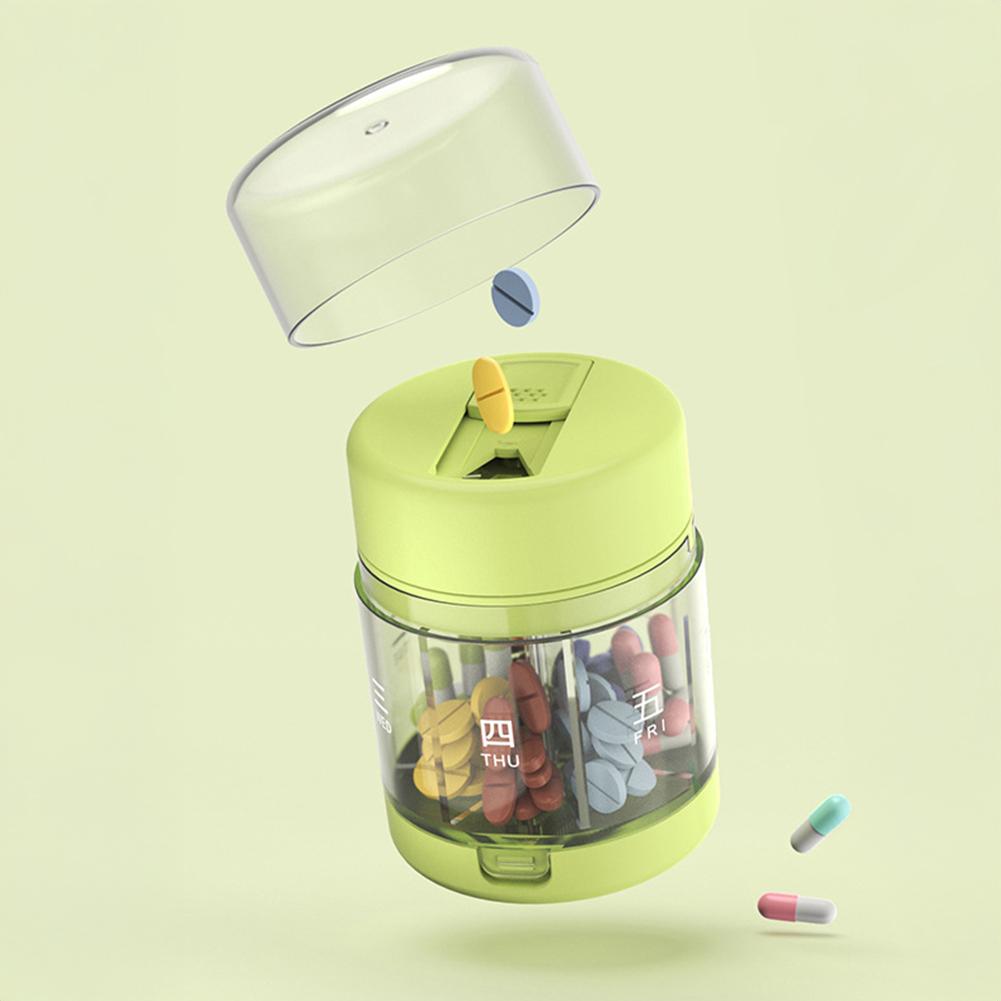 7-Day 2In1 Pill Cases Portable with Pill Cutter Travel Vitamin Box Pill Organizer Container Organizer Storage Fish Oils Hygienic Medication Organizer