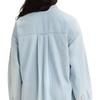 Levis Loose Casual Lapel Mid-Length Long Sleeve Shirt Women shirts Blue A6743-0002