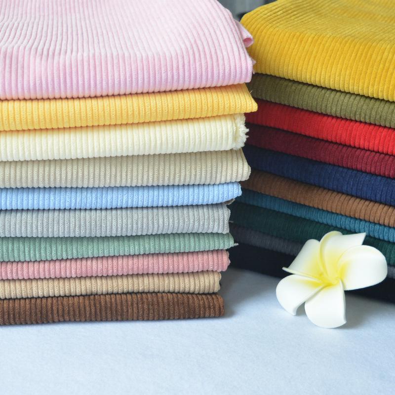 Solid-Color Ribbed Corduroy Jacket and Shirt-Smock in Silk Fabric