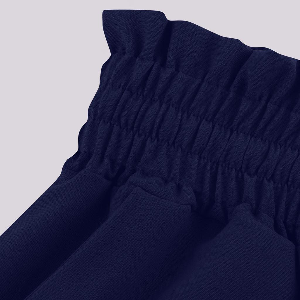 Women's High-waisted Wide-leg Culottes with Elastic Waistband - European and American Summer Style