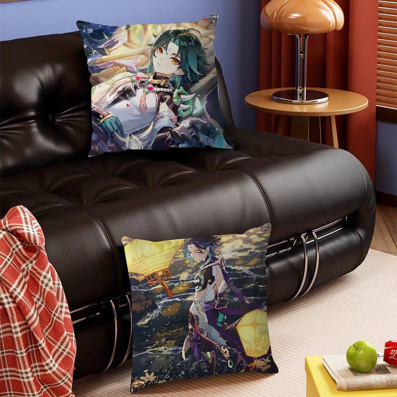 Genshin Impact Xiao Pillow Case Removable Washable Cushion Cover – All-Season Soft Linen