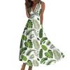 Women's Fashion Summer Floral Print V-Neck Sleeveless Tunic Casual Dresses