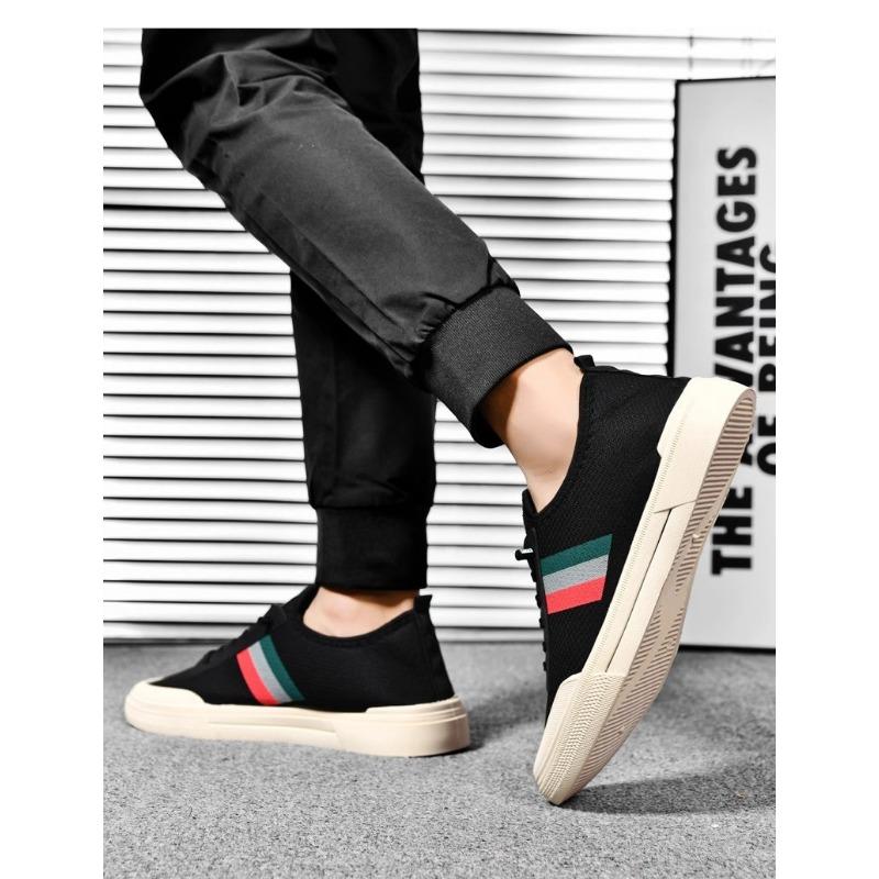 Men's Shoes, Breathable, Knitted, Mesh Shoes, Canvas, Casual Board Shoes, Work Shoes